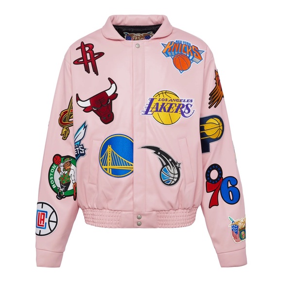 Jeff Hamilton Other - Jeff Hamilton x NBA Collage vegan leather jacket - Pink